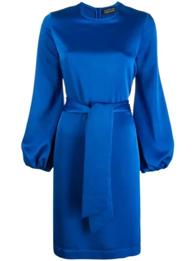 Gianluca Capannolo Satin Shift Dress In Blue