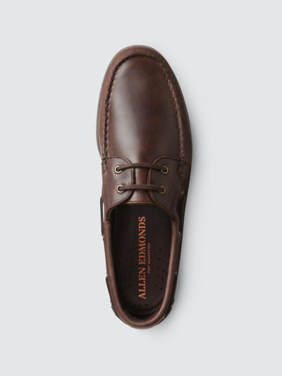 Allen Edmonds Force 10 Boat Shoe In Chocolate Brown