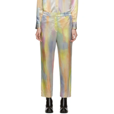 Sies Marjan Willa Cropped Printed Satin Straight-leg Trousers In Neutrals