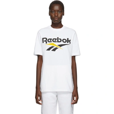 Reebok Classics White And Black Vector T-shirt In White/black