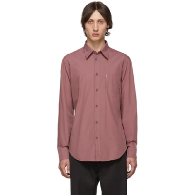 Maison Margiela Pink Vintage Dyed Slim-fit Shirt In 225 Canrose