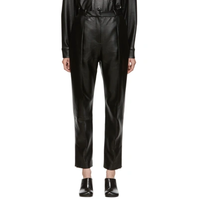 Matériel Tbilisi Materiel Tbilisi Black Faux-leather High-waist Trousers