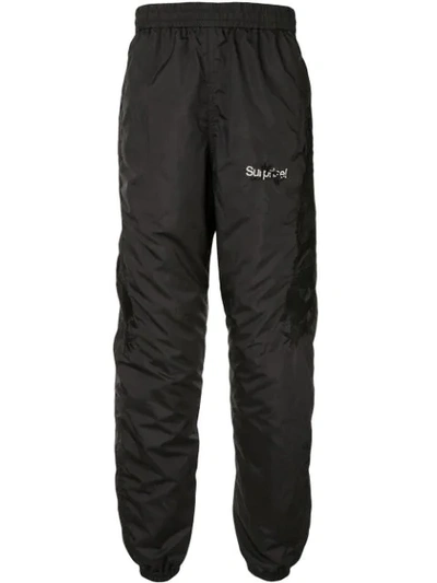 Doublet Embroidered Logo Track Trousers In Black