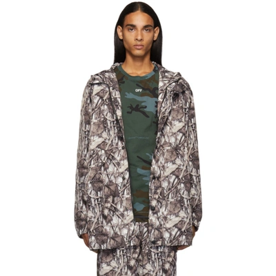 Doublet Camouflage Print Hooded Jacket In White