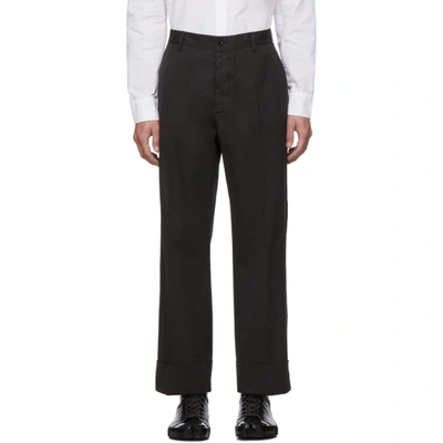 Maison Margiela Grey Garment-dyed Loose Trousers In 855 Anthrac