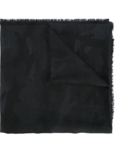 Valentino Camouflage Scarf In Black