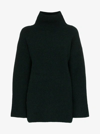 Jacquemus Ribbed Turtleneck Jumper In Green