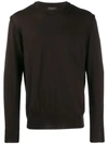 Roberto Collina Knitted Sweater In Brown