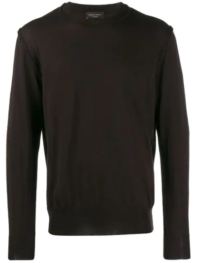 Roberto Collina Knitted Sweater In Brown