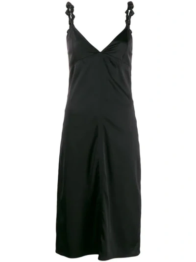 Bottega Veneta Satin Slip Dress In Black