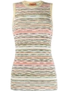 Missoni Ribbed Knit Top In Green