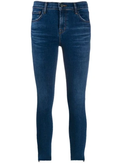 J Brand Zipped Hem Skinny Jeans In Blue