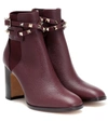Valentino Garavani Rockstud Embellished Ankle Boots In Purple
