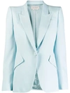 Alexander Mcqueen Single-button Structured Style Blazer In Blue