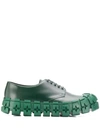 Prada Chunky Derby Shoes In Green