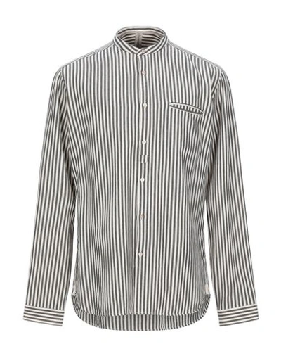 Dnl Striped Shirt In Steel Grey