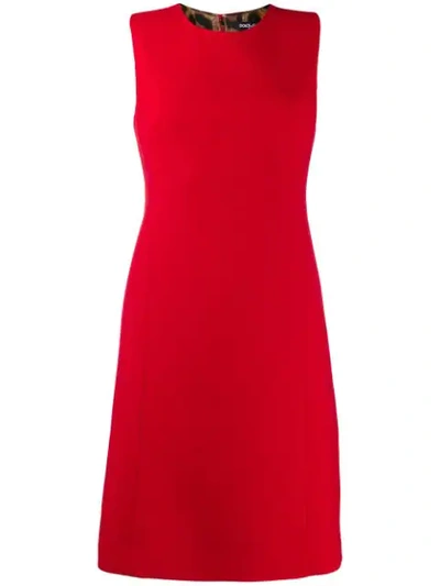 Dolce & Gabbana Wool Crepe Short Dress In Red