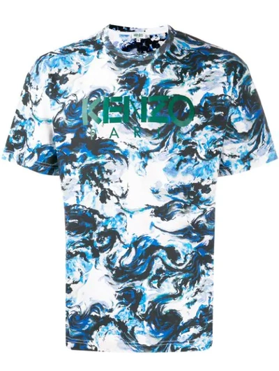 Kenzo Logo Cloud Graphic T-shirt In Multicolor