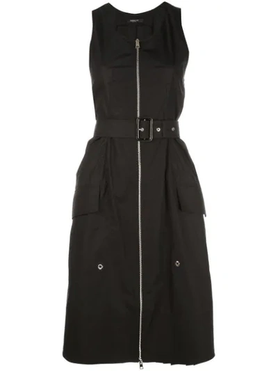 Derek Lam Belted Sleeveless Dress In Black