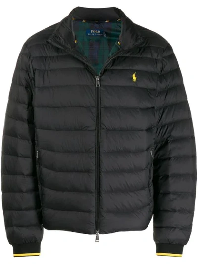 Polo Ralph Lauren Embroidered Logo Padded Jacket In Black