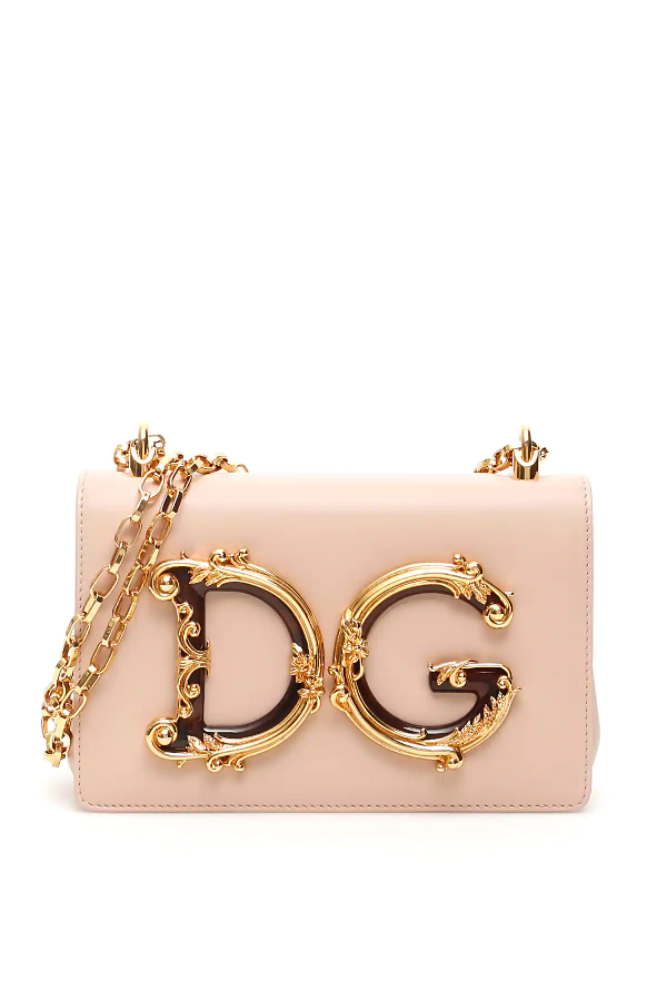 Dolce & Gabbana Dg Girls Pink Nappa Leather Shoulder Bag | ModeSens
