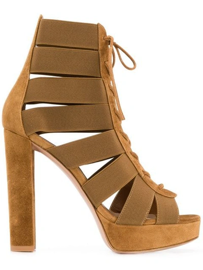 Gianvito Rossi Lace-up Sandals In Brown