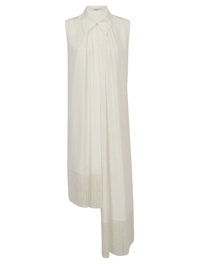Givenchy Fringed Asymmetric Sleeveless Top In White