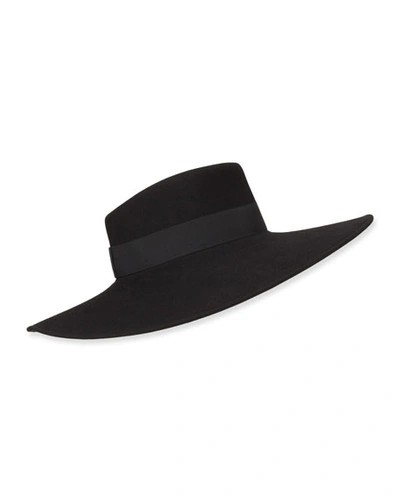 Maison Michel Pina Large Brimmed Hat In Black
