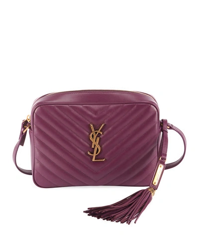 Saint Laurent Lou Medium Monogram Ysl Calf Crossbody Bag In Purple