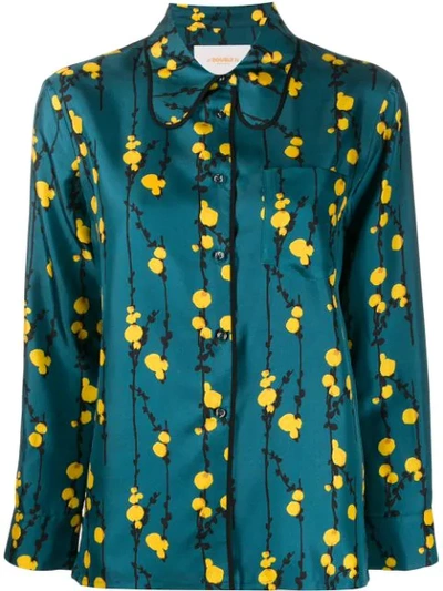 La Doublej Rodeo Floral-print Silk-twill Shirt In Pussy Willow