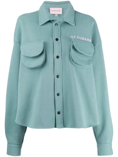 Natasha Zinko Cargo-pocket Cotton-blend Jersey Shirt In Green