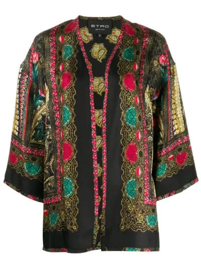 Etro Norfolk Paisley-printed Silk Jacket In Black