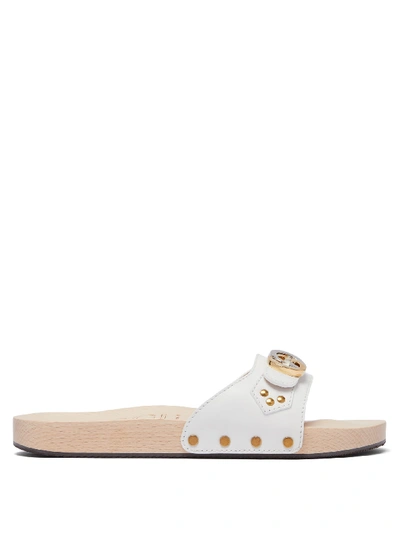 Gucci Shiner Interlocking-g Slide Sandal In Great White