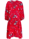 Zadig & Voltaire Remi Floral-print Silk Mini Dress In Red