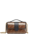 Fendi Small Double F Leather Bag In Black