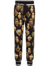 Dolce & Gabbana Jersey Jogging Pants With Sacred Heart Print In Black