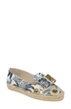 Ferragamo Women's Sannio Espadrille Flats In Ivory/ Blue