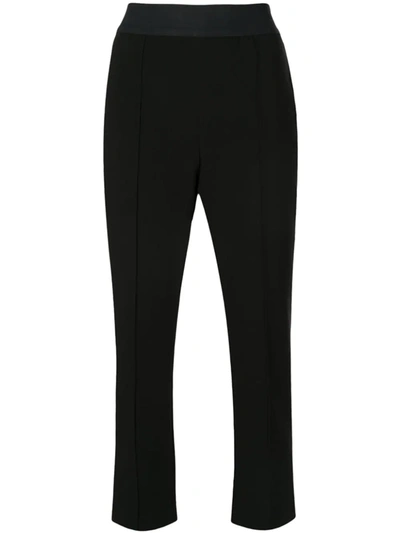 Cinq À Sept Betty High-rise Stretch Wide-leg Crop Jeans In Black