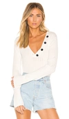 Joie Anatasia Ribbed V-neck Sweater In Porcelain