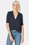 Joie Ance V-neck Short-sleeve Top In Caviar