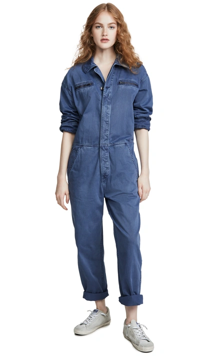 Current Elliott Current/elliott The Penny Denim Boilersuit In Bijou Blue