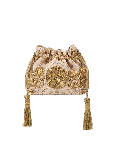 Etro English Rose Embroidered Brocade Shoulder Bag In Ivory
