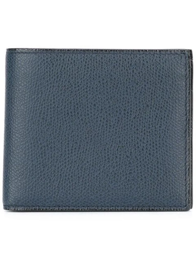 Valextra Textured Billfold Wallet In Blue
