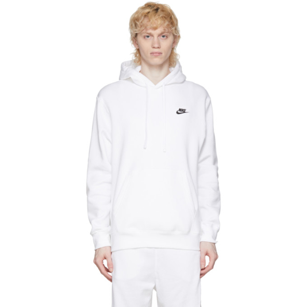 Nike Men's Sportswear Club Fleece Pullover Hoodie In 100 White | ModeSens
