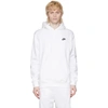 Nike Sportswear Club Logo-embroidered Cotton-blend Jersey Hoodie In White