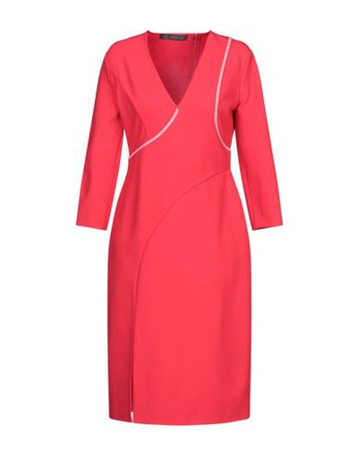 Versace Midi Dresses In Red