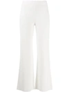 Theory Cropped Wide Leg Trousers In White