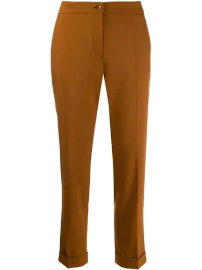 Etro Cropped Tapered Trousers In 150 Ruggine