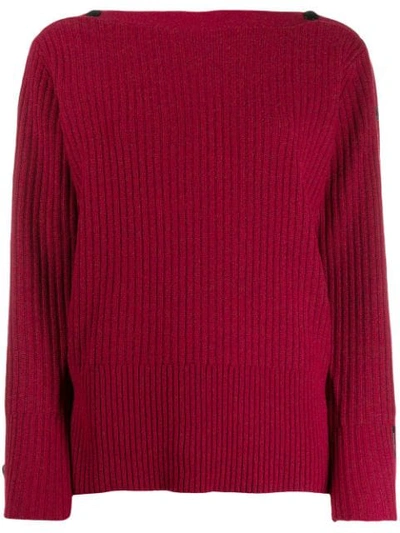 Calvin Klein Ribbed Knit Jumper In Red