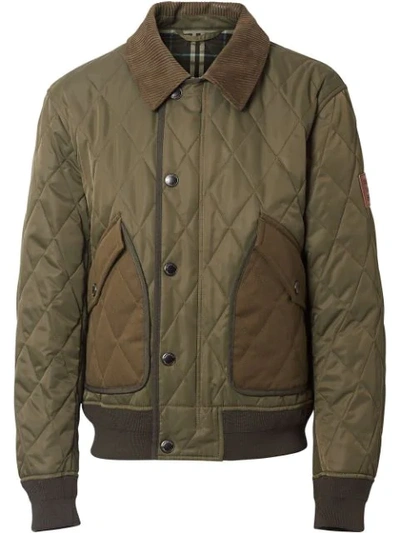 Burberry Diamond Quilted Thermoregulated Jacket In Dark Green